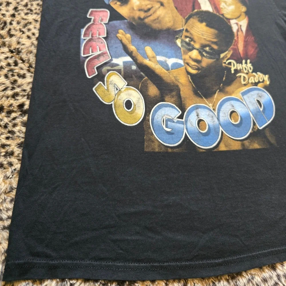 Vintage 1990s Mase x Puff Daddy Harlem World Feel So Good Faded Black Rap Tee